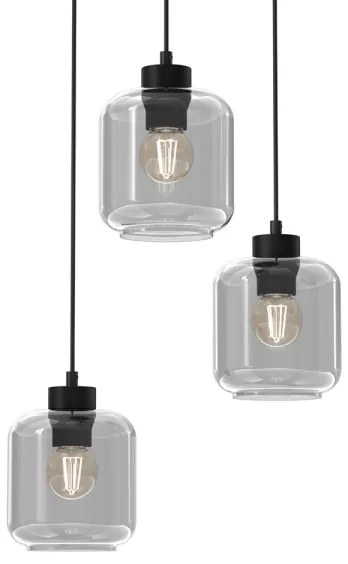 Luster na lanku SOMBRA 3xE27/60W/230V šedá