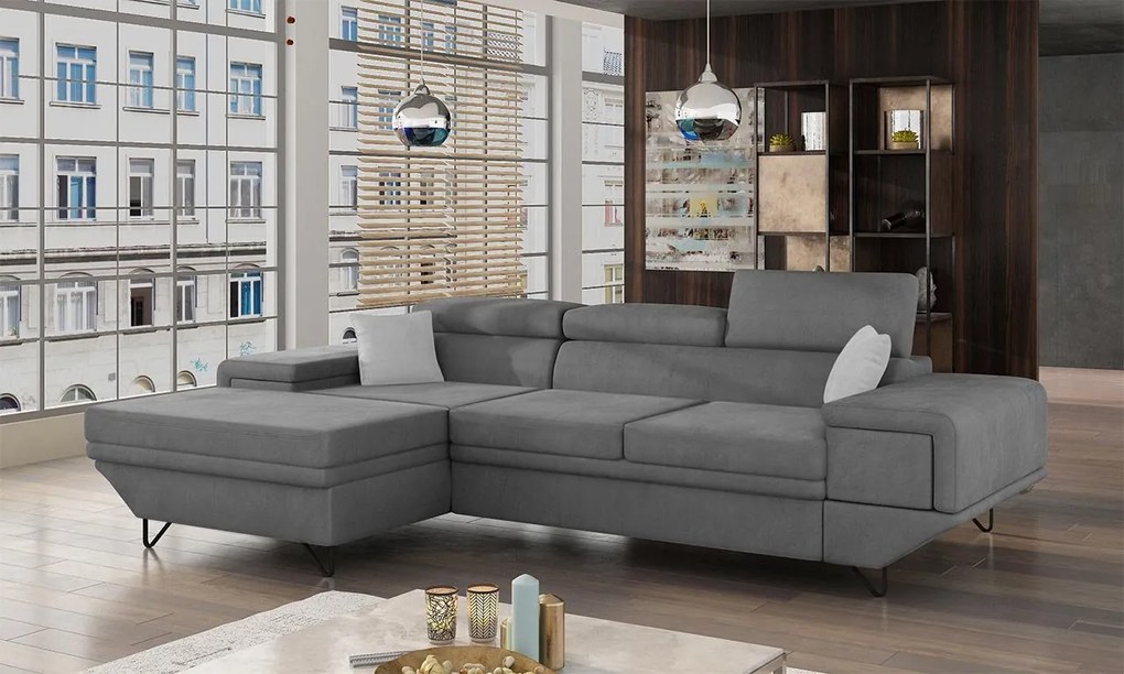 Moderná rohová sedacia súprava Arcadia, Dostupné poťahy: Zetta 297 + Zetta 297 + Zetta 296, Strana: pravá