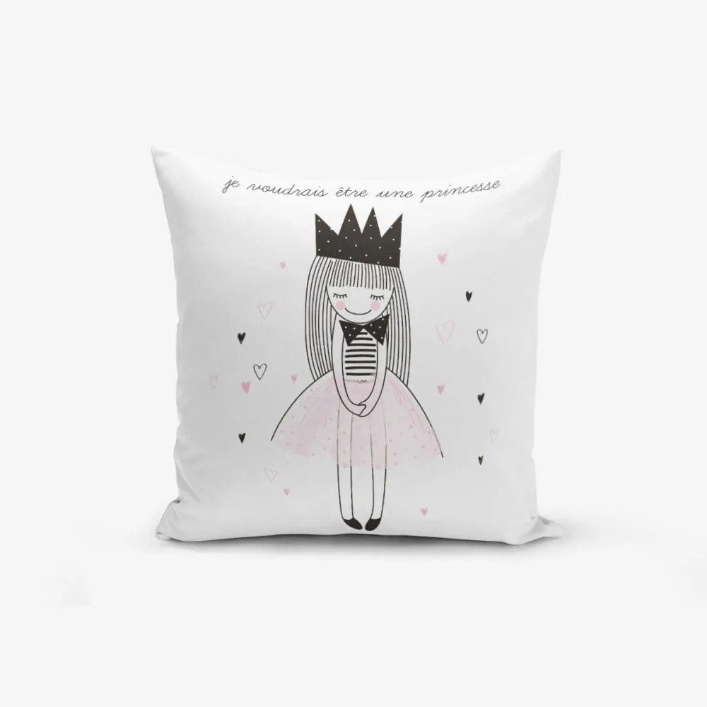 Obliečka na vankúš s prímesou bavlny Minimalist Cushion Covers Je Noudrais Etre Une Princesse, 45 × 45 cm