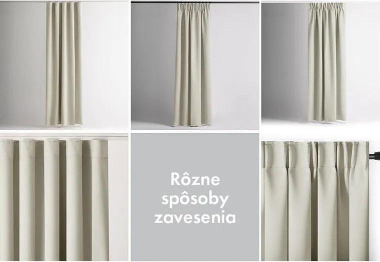 Zatemňovací záves blackout RESTILO krémový 140 x 245 cm sada 2 ks