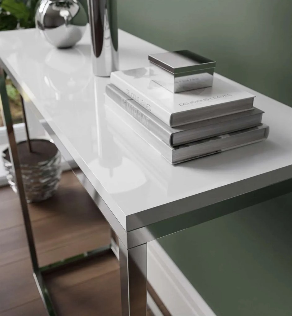 KONZOLA BELLA BIELY LESK + CHRÓM