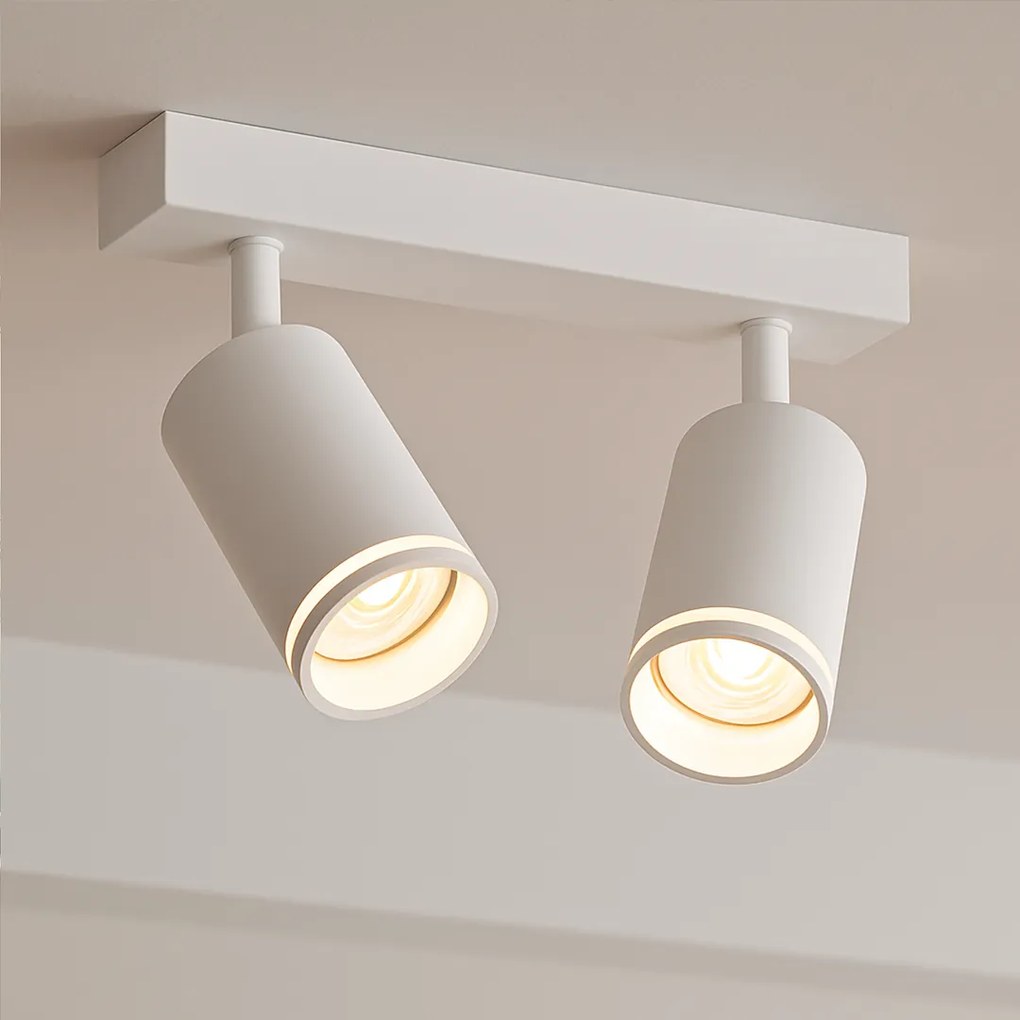 Bodové svietidlo Pipe Ring, 2x biele kovové tienidlo, w
