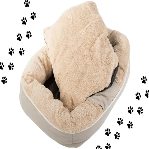 Pelech pre psa / mačku L - Kožúšok - hnedo-béžová