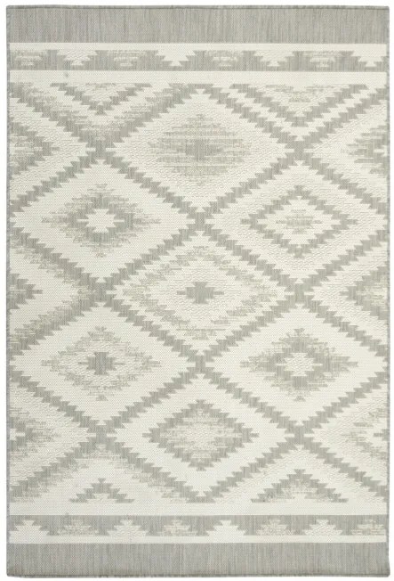 Šnúrkový koberec Berg 28364/34 Aztec Romby - sivý / krém