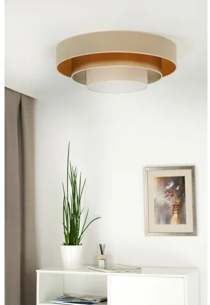Duolla - LED Stropné svietidlo LUNETA LED/26W/230V pr. 60 cm 4000K béžová/zlatá