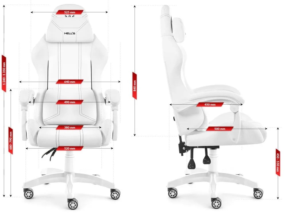 Ergonomické herné kreslo HC-1014 - biele