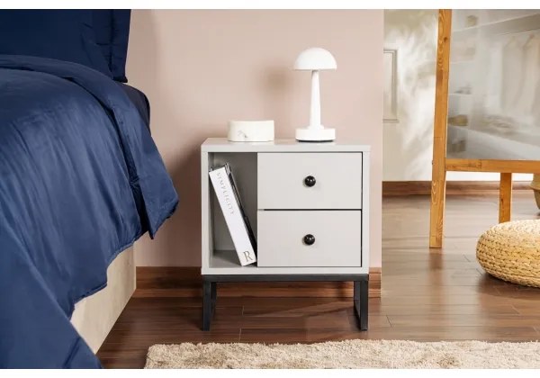 Nočný stolík GLIMMER 50x45,2 cm šedá/čierna