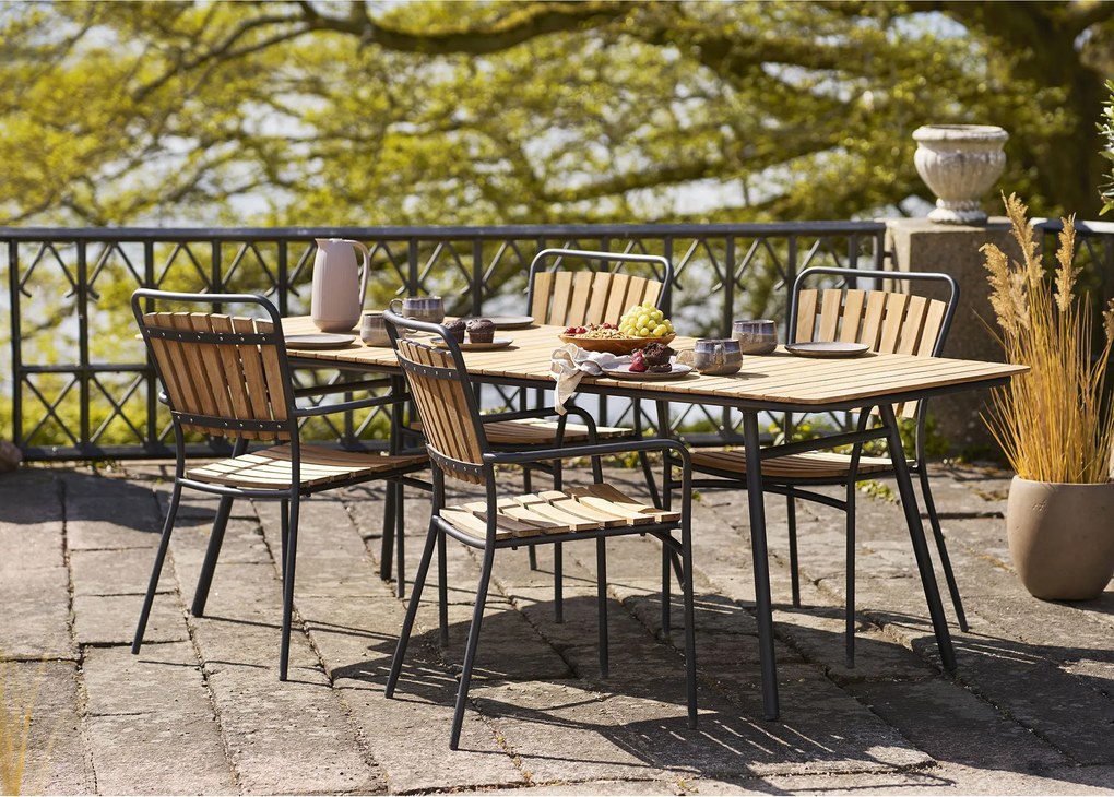 Záhradná stolička Canvoria 4 (prírodná + čierna). Akcia -9%. Vlastná spoľahlivá doprava až k Vám domov. 1146707