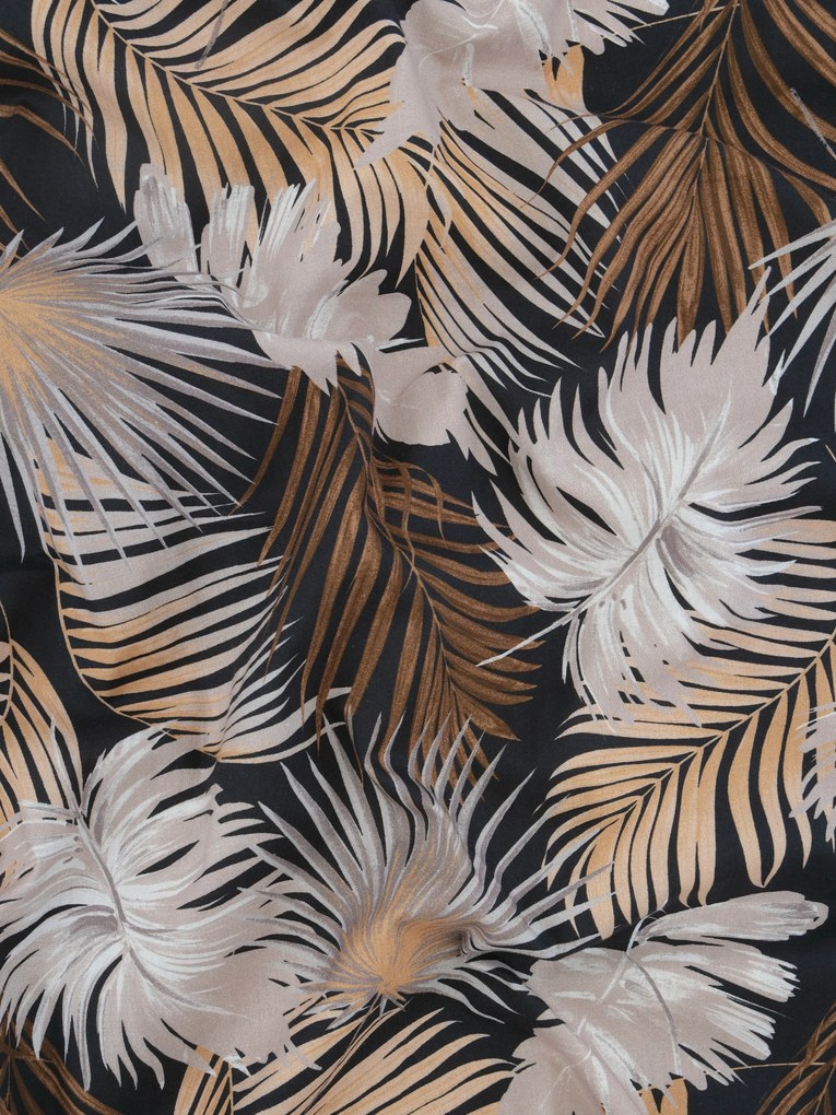 Bavlnená obliečka na vankúš Renforcé 50 × 70 cm - Taisa čierna/zlatá