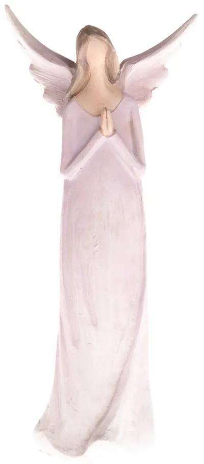 Fialová dekoratívna soška Dakls Praying Angel, výška 14,5 cm