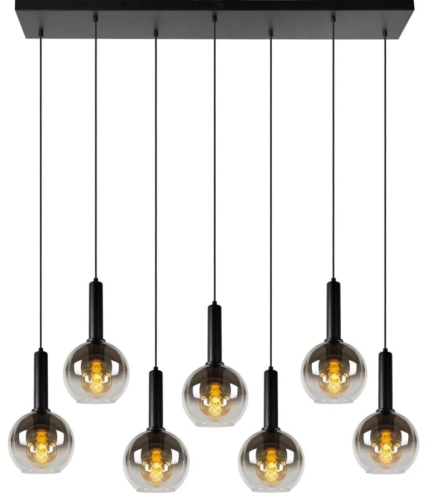 Lucide 45402/07/30 - Luster na lanku MARIUS 7xE27/40W/230V čierna