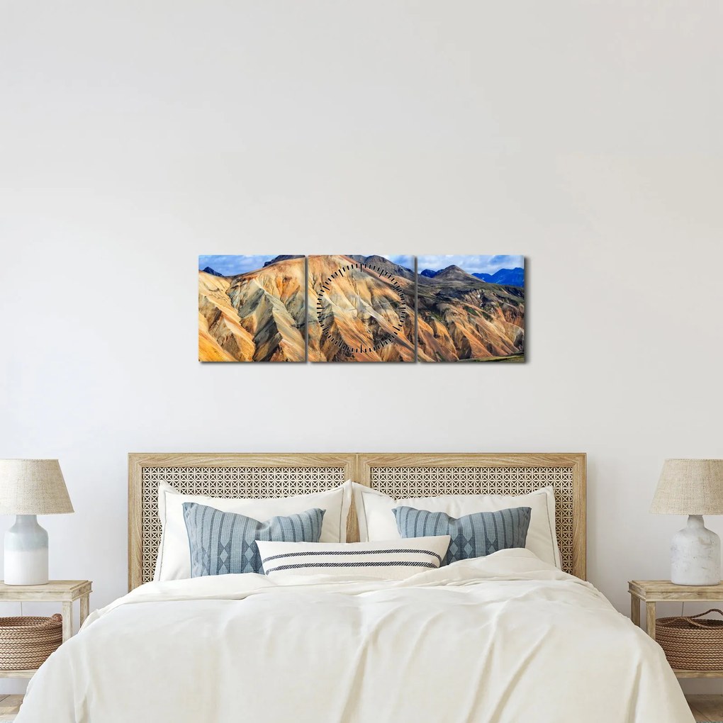 Obraz - Landmannalaugar (s hodinami) (90x30 cm)