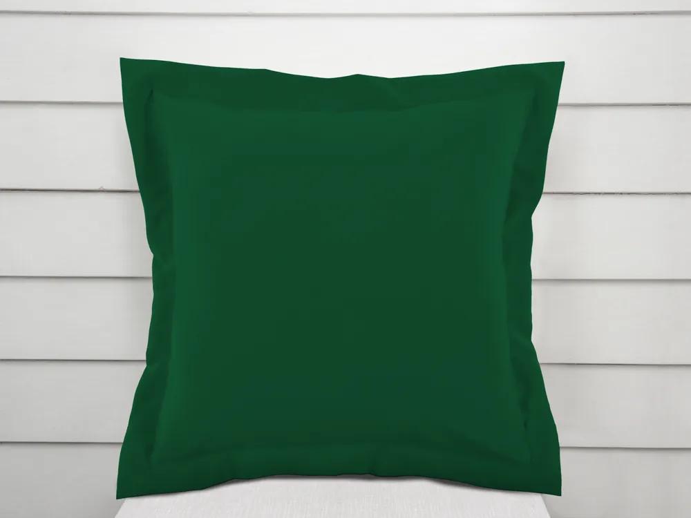 Biante Bavlnená obliečka na vankúš s lemom Moni MOD-514 Tmavo zelená 35 x 45 cm