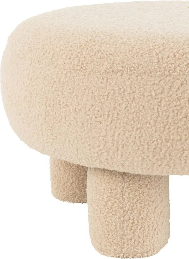 Béžová okrúhla stolička Teddy Bouclé Beige - Ø 52*28 cm