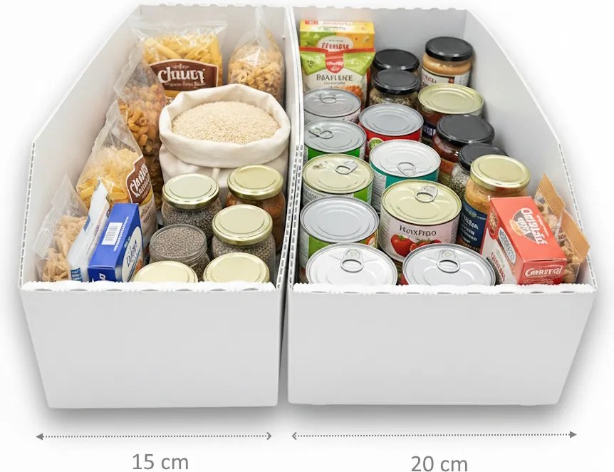 Prosperplast Úložný box, plastový 20x50x16cm - do spíže i do skříně KARTONPLAST - BÍLÝ