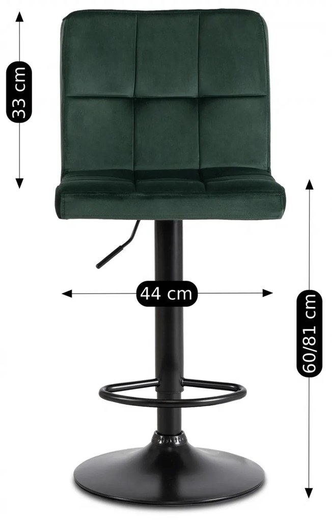 PROXIMA.store - Čalúnená barová stolička NERO FARBA: zelená