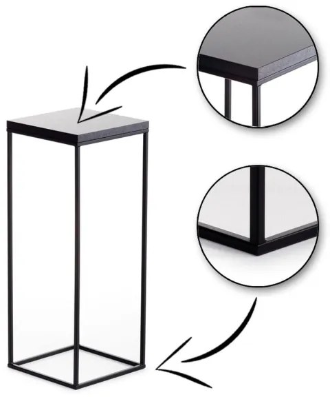 Stojan na kvety BASICLOFT 60x24 čierna