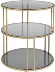 Kulatý skleněný stolek odkládací TORN DUTCHBONE, zlatý Zuiver 2300174