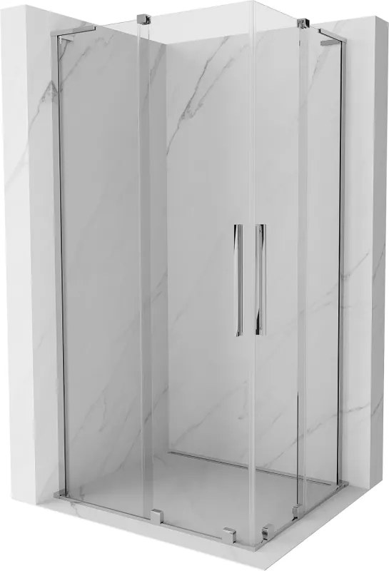 Mexen Velar L Duo, sprchový kút s posuvnými dverami 90 x 80 cm, 8mm číre sklo, chrómová, 871-090-080-02-03-01