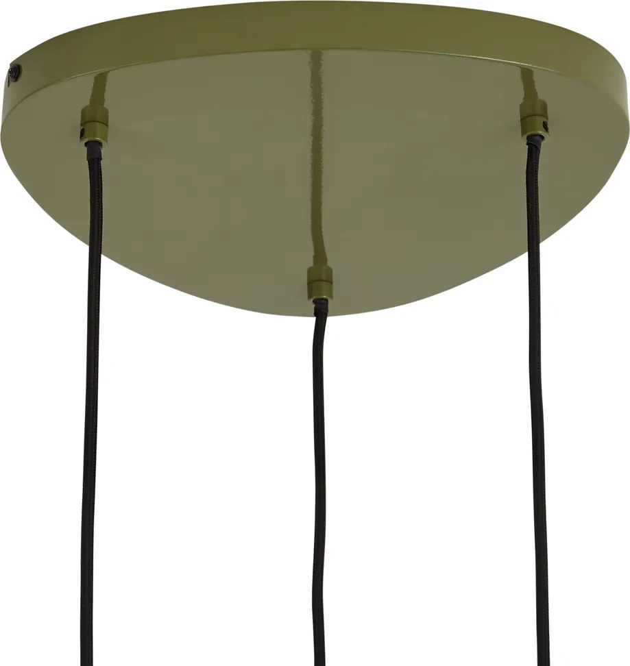 Retro zelená závesná lampa s kovovým tienidlom 6-svetelná - Macaron