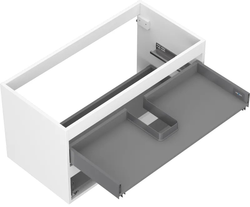 Mexen Box-A, závesná skrinka 90 cm, 2 zásuvky, biela matná, 91AX0-0900-470-2-01
