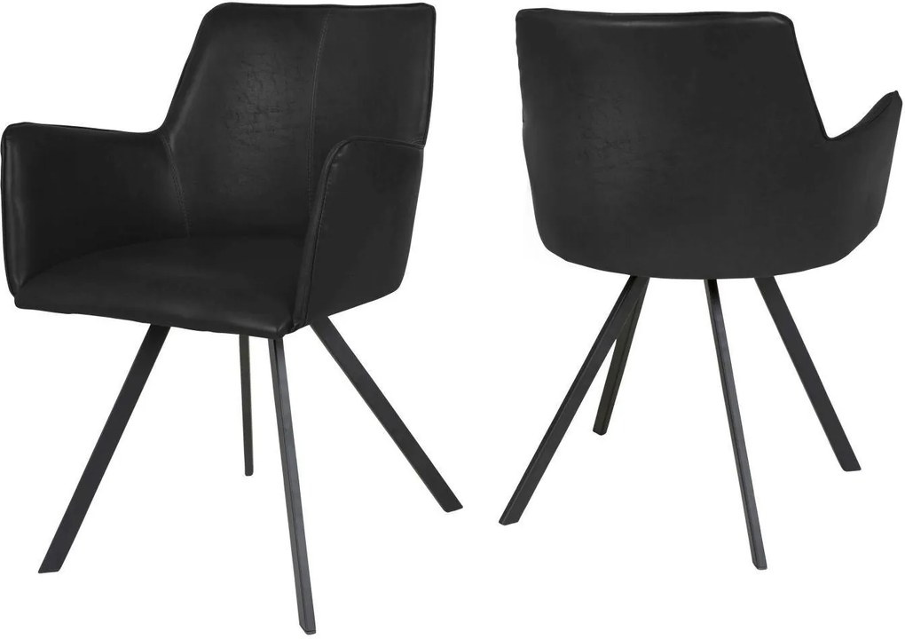 Dizajnová jedálenská stolička Simone / čierna