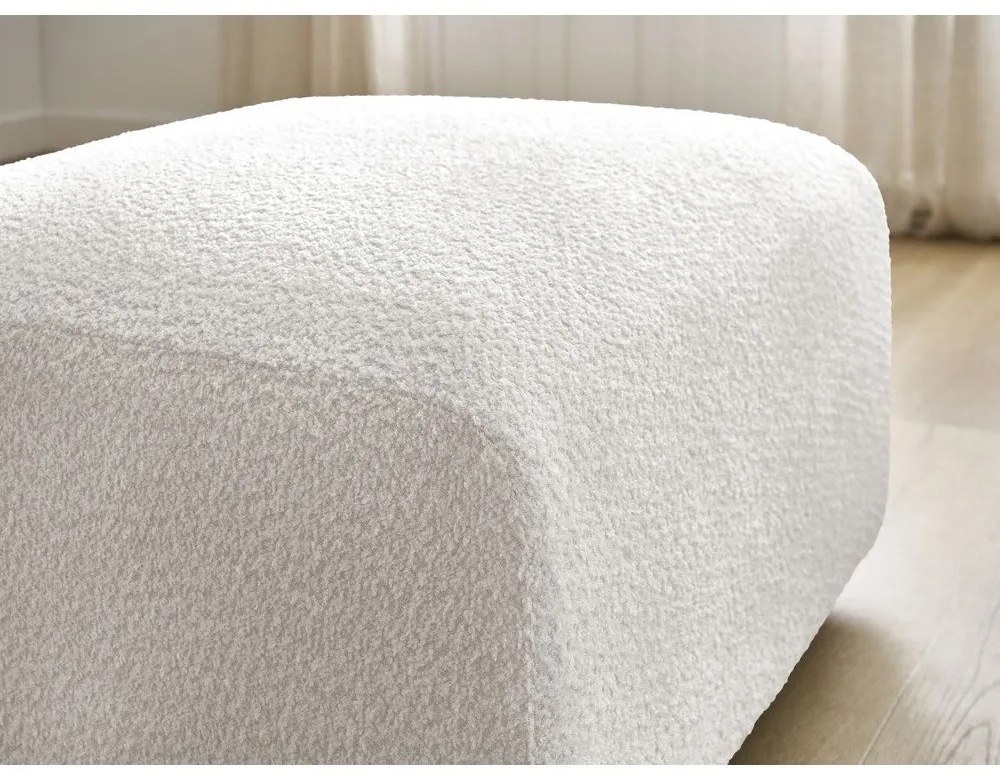 Biela podnožka z textílie bouclé Tina – Bobochic Paris