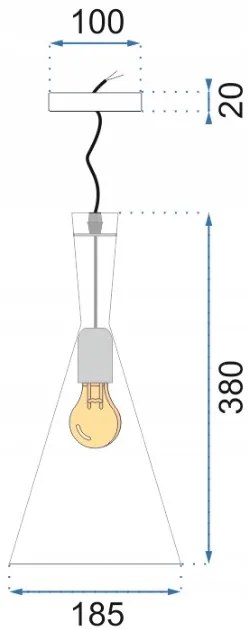 Toolight, závesné stropné svietidlo COSTA B 1xE27, čierna-zlatá, OSW-00116