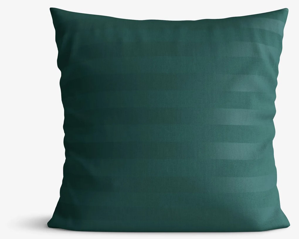 Goldea damašková obliečka na vankúš - tmavo zelené prúžky so saténovým leskom 40 x 40 cm