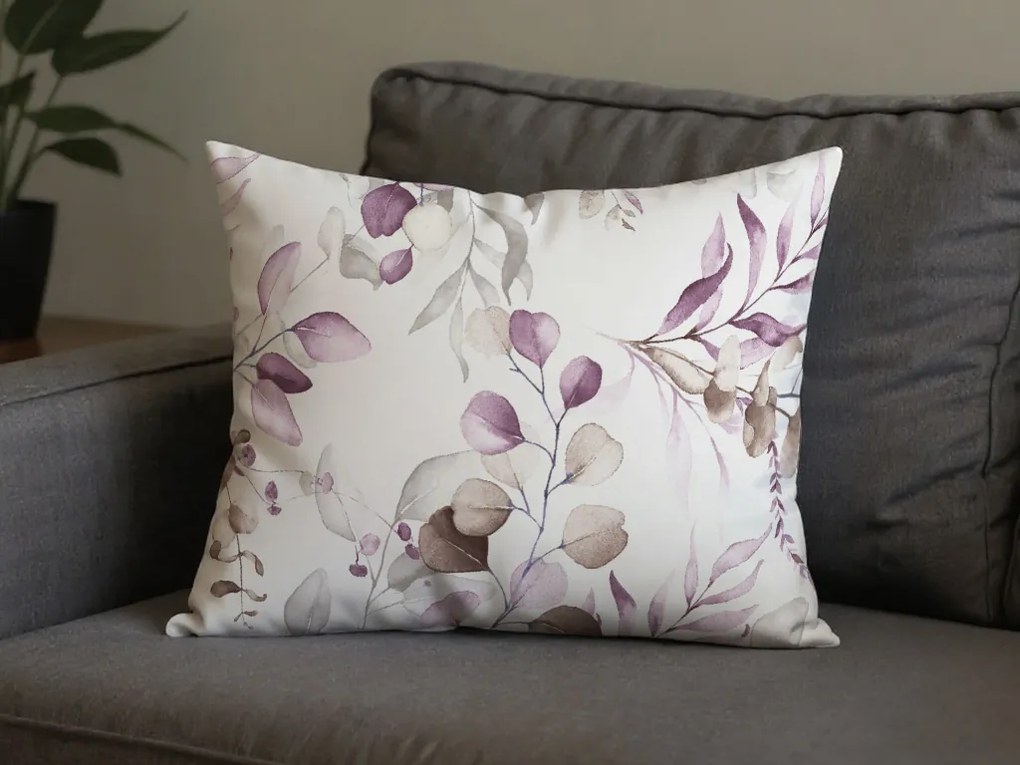 Sada 2 ks dekoračných obliečok na vankúš z mikrovlákna FLORANY 50x70 cm, biela