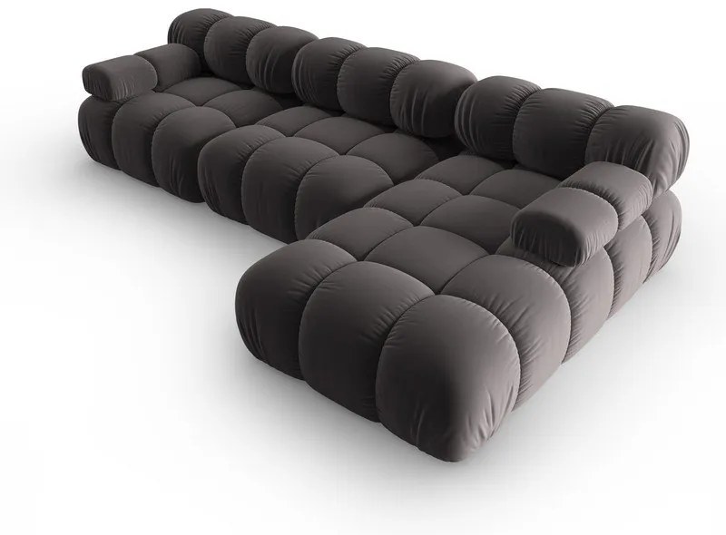 Tmavosivá zamatová pohovka 285 cm Bellis – Micadoni Home