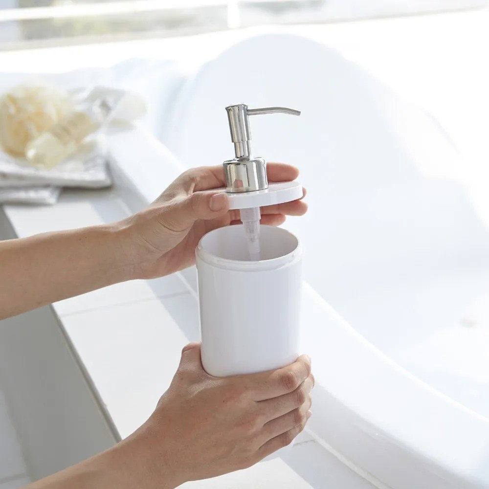 Biely plastový dávkovač mydla 500 ml Round – YAMAZAKI