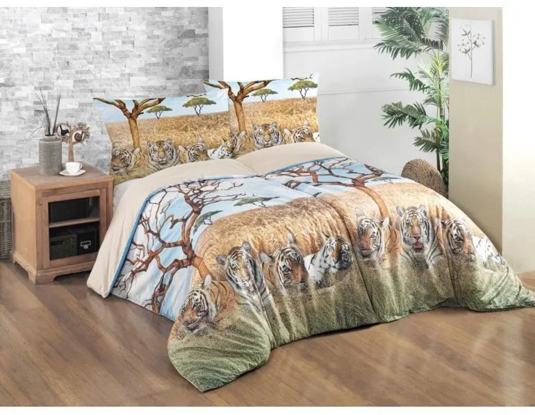 Obliečky bavlnené 3D Safari, Štandardný set jednolôžko obsahuje 1x 140x200 + 1x 70x90