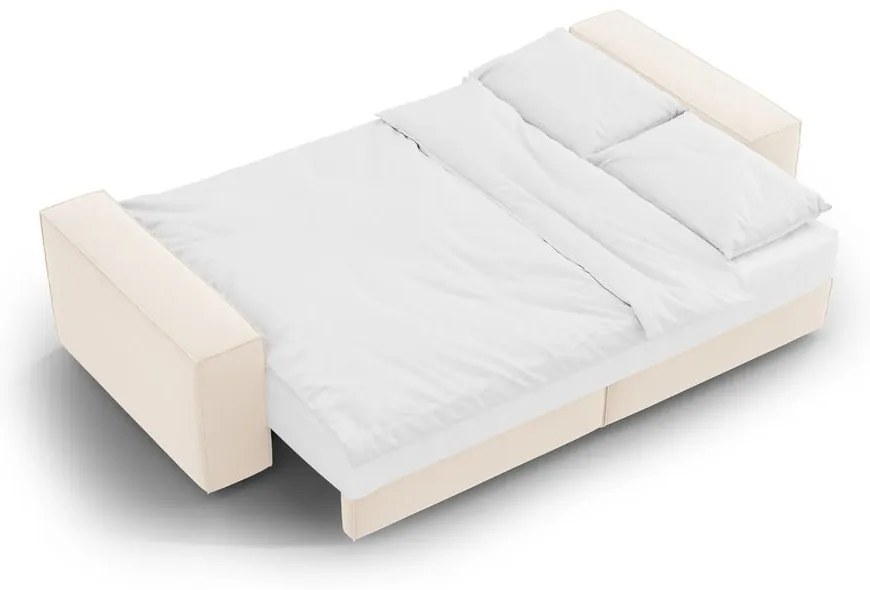 Béžová zamatová rozkladacia/s úložným priestorom pohovka 247 cm Jodie – Micadoni