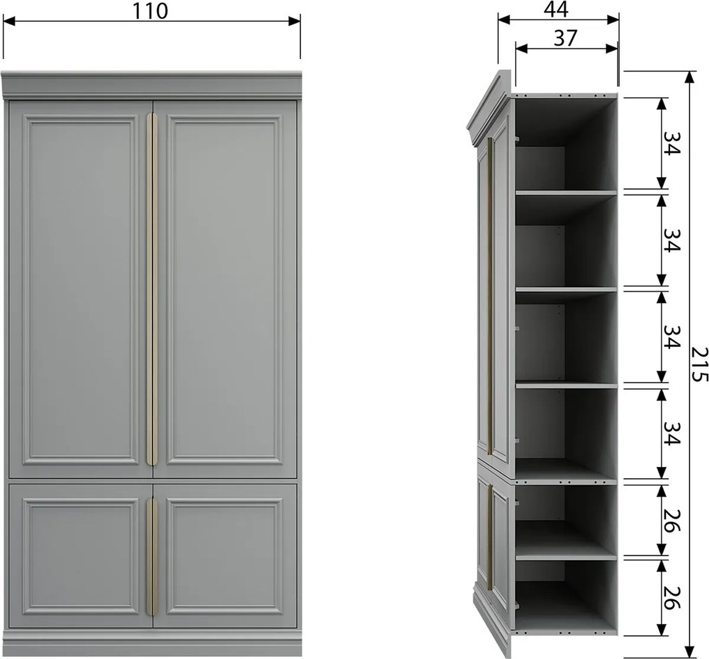 Drevená skriňa Organize 62 cm 215 × 110 × 62 cm