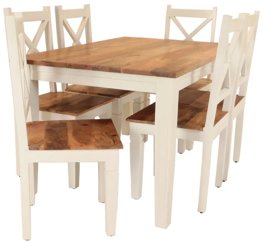 furniture-nabytek.cz - Dřevěný jídelní set pro 6 osob z dřeva mango