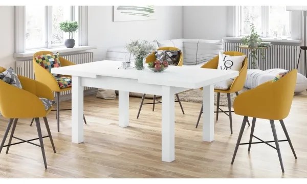 Rozkladací jedálenský stôl RALF biely pre 12 osôb