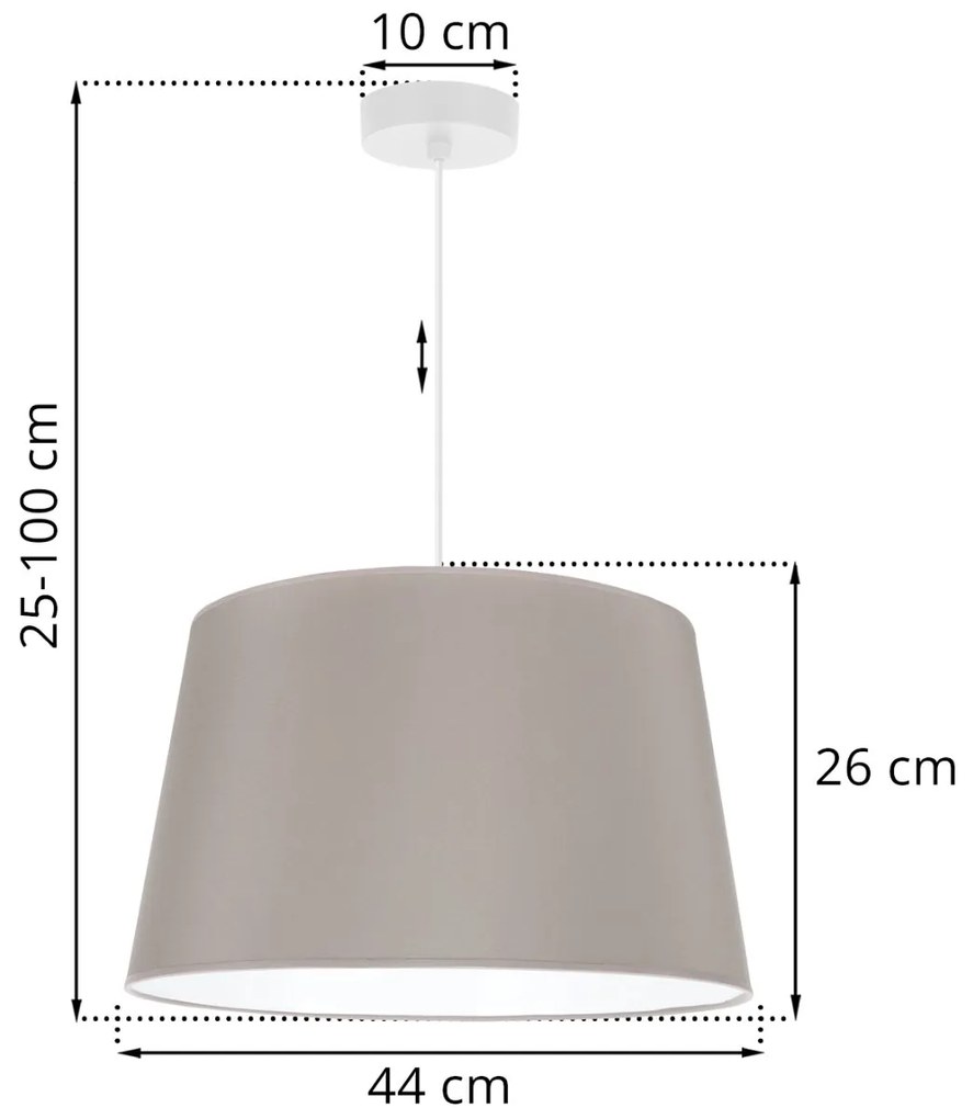 Závesné svietidlo Gaja, 1x béžové textilné tienidlo, (fi 44cm), w