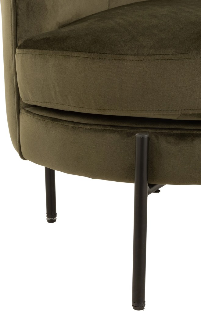 Zelené zamatové okrúhle kreslo Lounge chair Jammy Green - 71*67*66cm