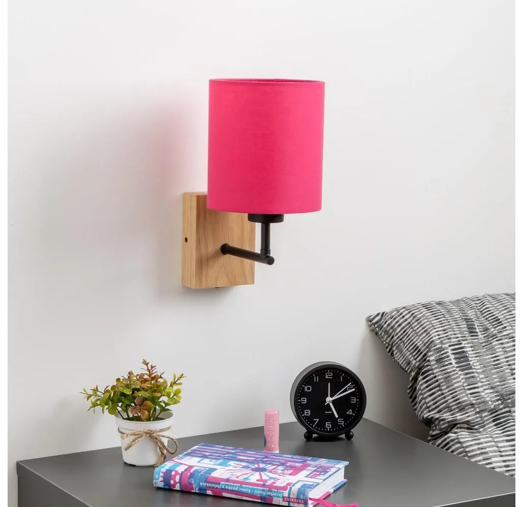 Brilagi - Nástenná lampa NUBILA WOOD 1xE27/25W/230V dub/ružová