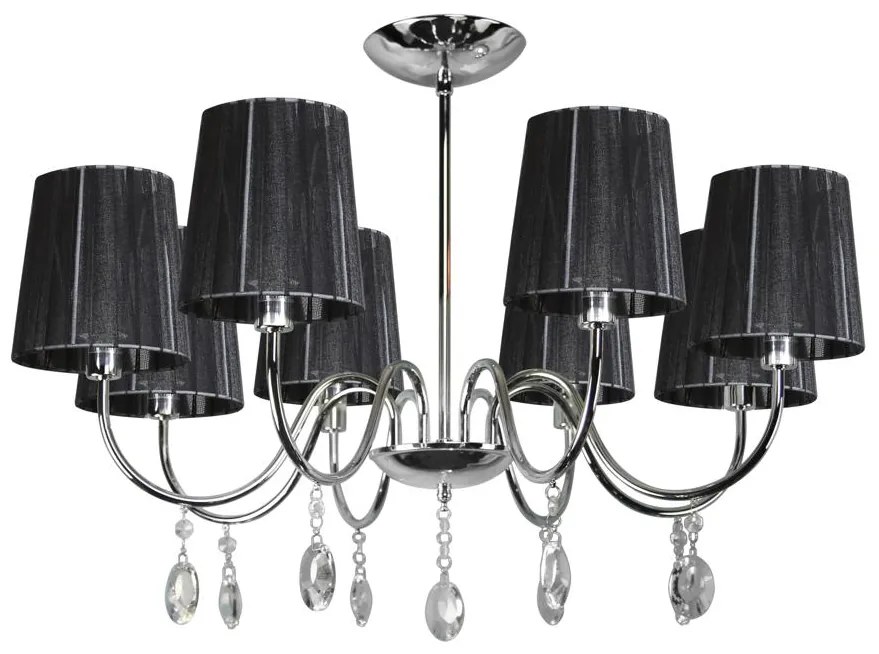 Candellux SORENTO Luster 8X40W E14 Chrome Lampshade Black 38-38067