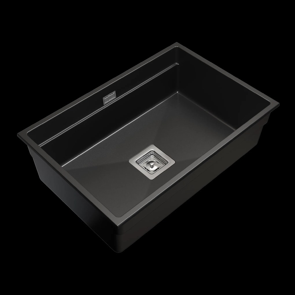 Gamma Decor 7050, 1-komorový granitový drez 700x470x220 mm, čierna, GMA-ZLE000106