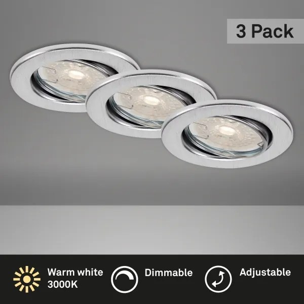 Brilo - SADA 3x LED stmievateľných kúpeľňových podhľadových svietidiel DIMM LED/5,5W/230V IP23