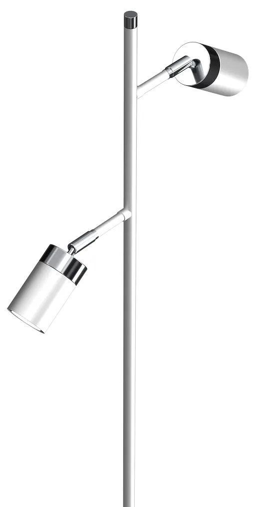 EUlight Stojacia lampa Joker, 2x chrómové/biele kovové tienidlo, w
