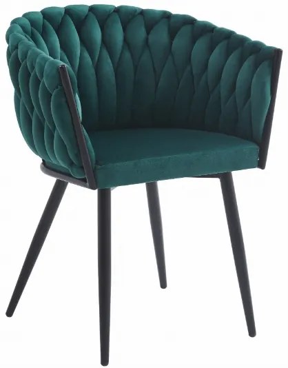 Zamatová jedálenská stolička Monterrey zelená