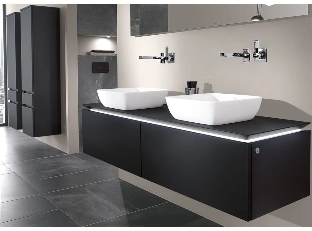VILLEROY & BOCH Artis štvorcové umývadlo na dosku bez otvoru, bez prepadu, 410 x 410 mm, biela alpská, s povrchom CeramicPlus, 417841R1