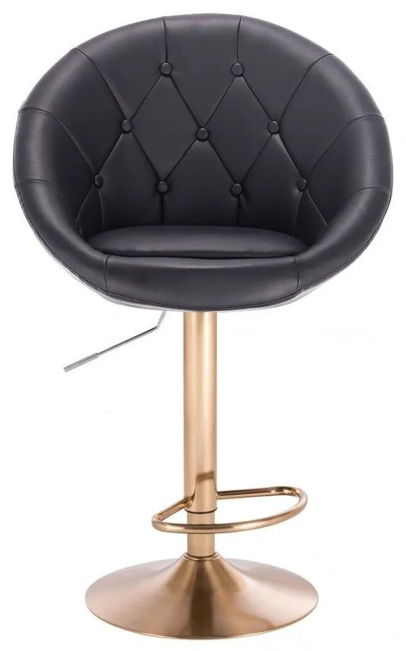 LuxuryForm DESIGN Barová stolička VERA na zlatom tanieri - čierna