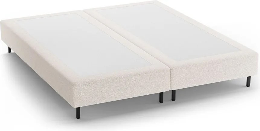 Krémovobiela čalúnená dvojlôžková posteľ bez čela 180x200 cm Whale – Micadoni