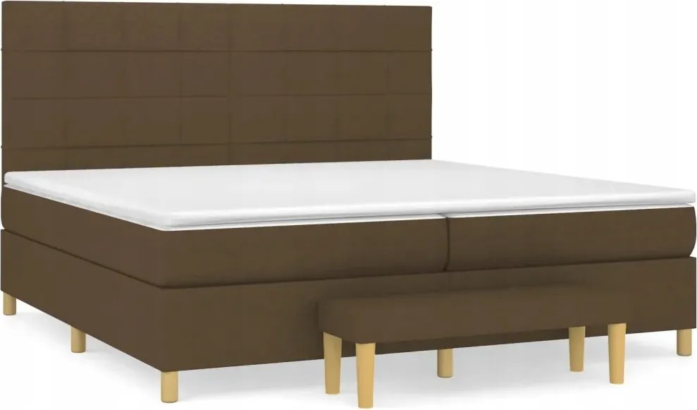 vidaXL Kontinentálna posteľ s matracom, hnedá, tkanina, 200 x 200 cm