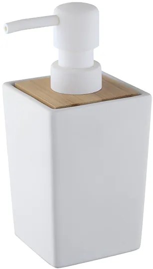 BISK Erga Pure, dávkovač mydla na postavenie, biela matná-hnedá, ERG-06575